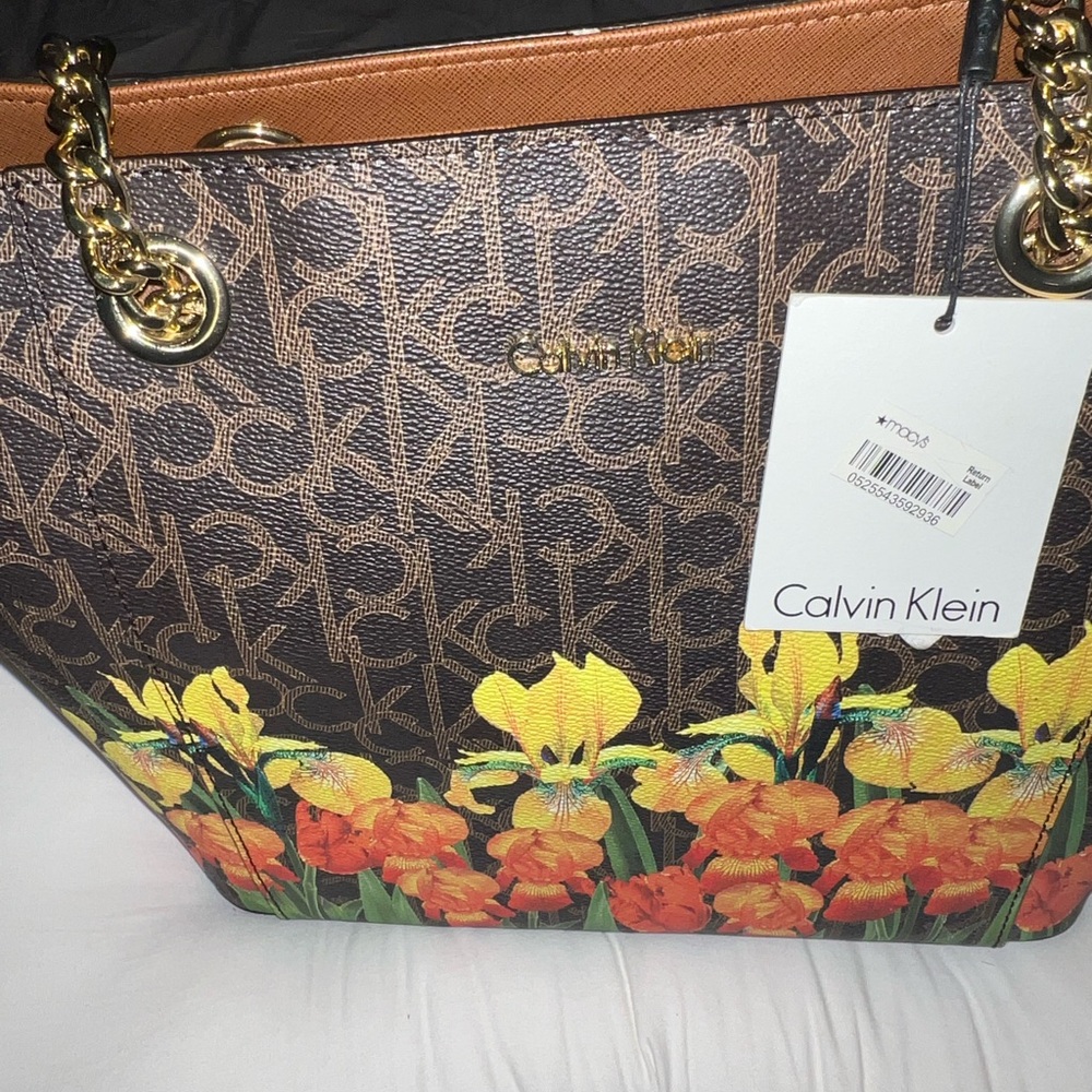 Calvin Klein floral bag. NWT